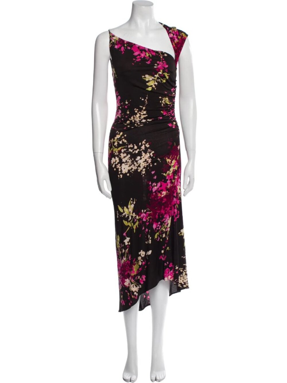 Max Mara Pianoforte  Floral Print Long Dress  Black | Size: L